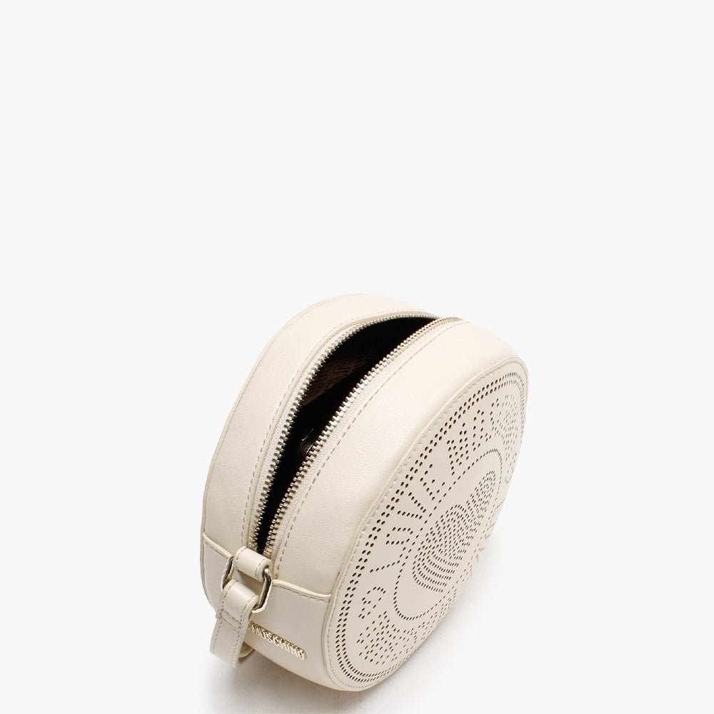 Gella Cream Perforated Round Shoulder Bag