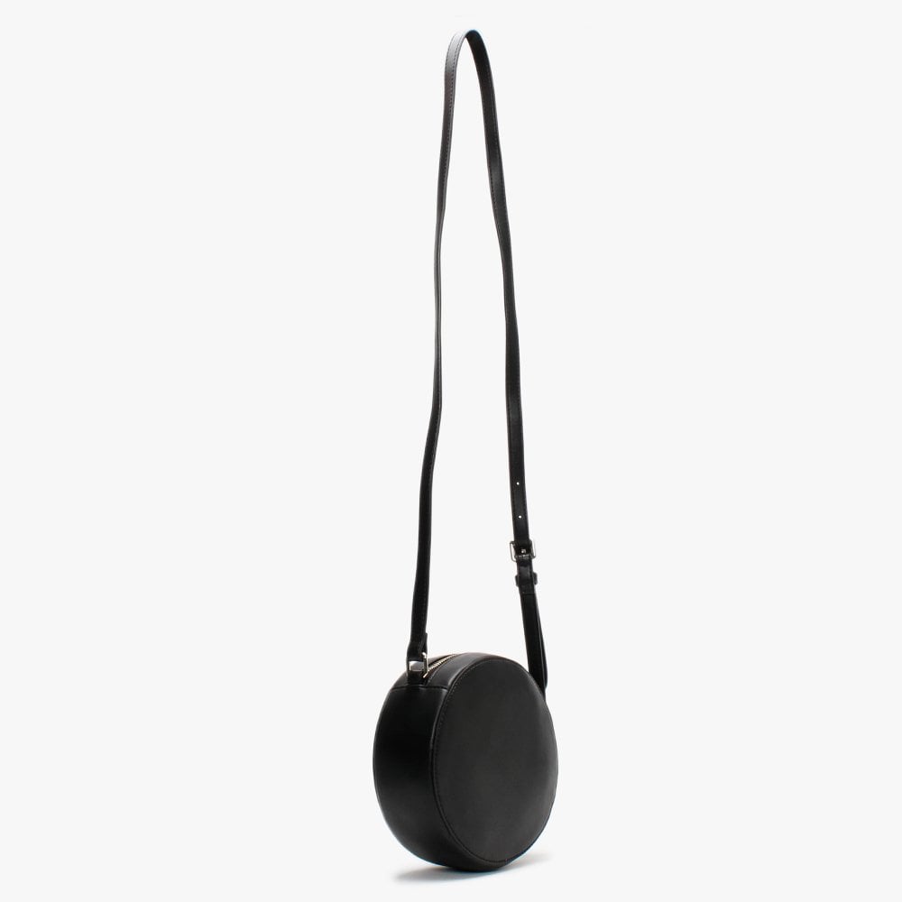 Gella Black Perforated Round Shoulder Bag
