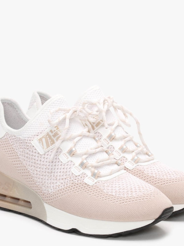 Look Pink Salt & White Knitted Trainers