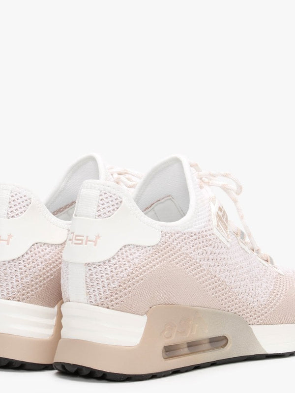 Look Pink Salt & White Knitted Trainers