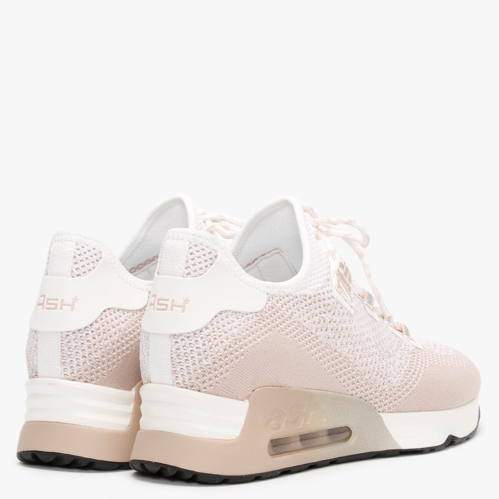 Look Pink Salt & White Knitted Trainers