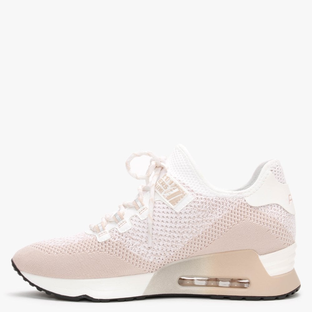 Look Pink Salt & White Knitted Trainers