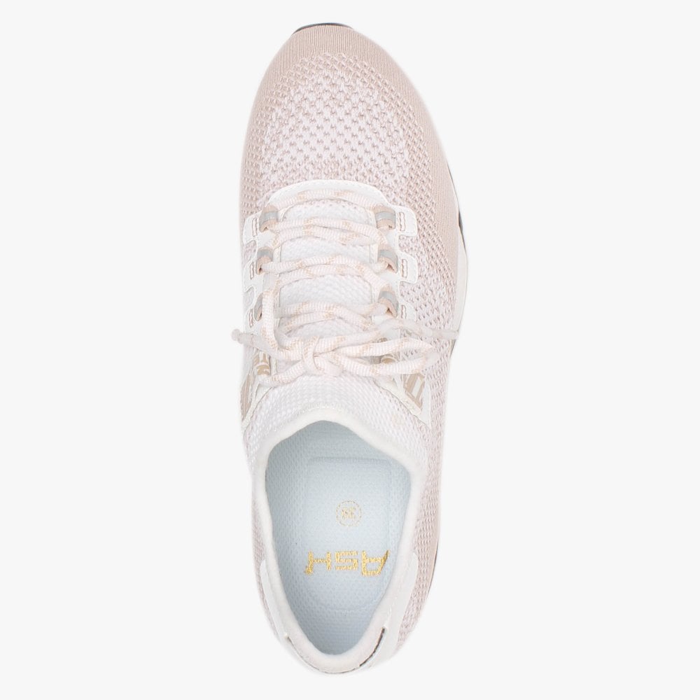 Look Pink Salt & White Knitted Trainers