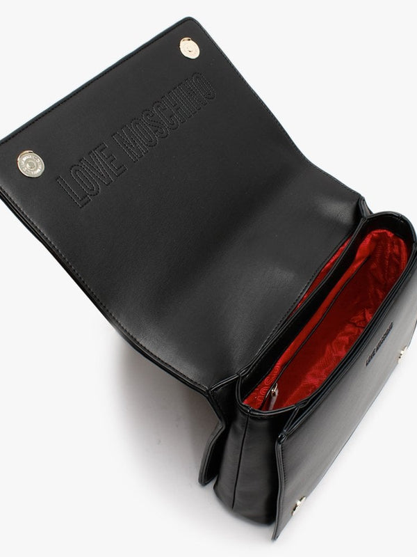 Janice Black Quilted Heart Shoulder Bag