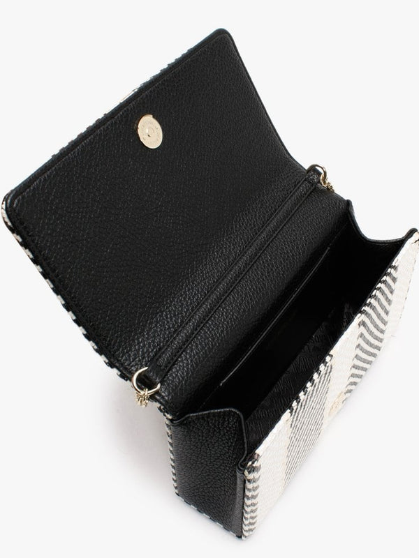Kathy Black & White Woven Cross-Body Bag