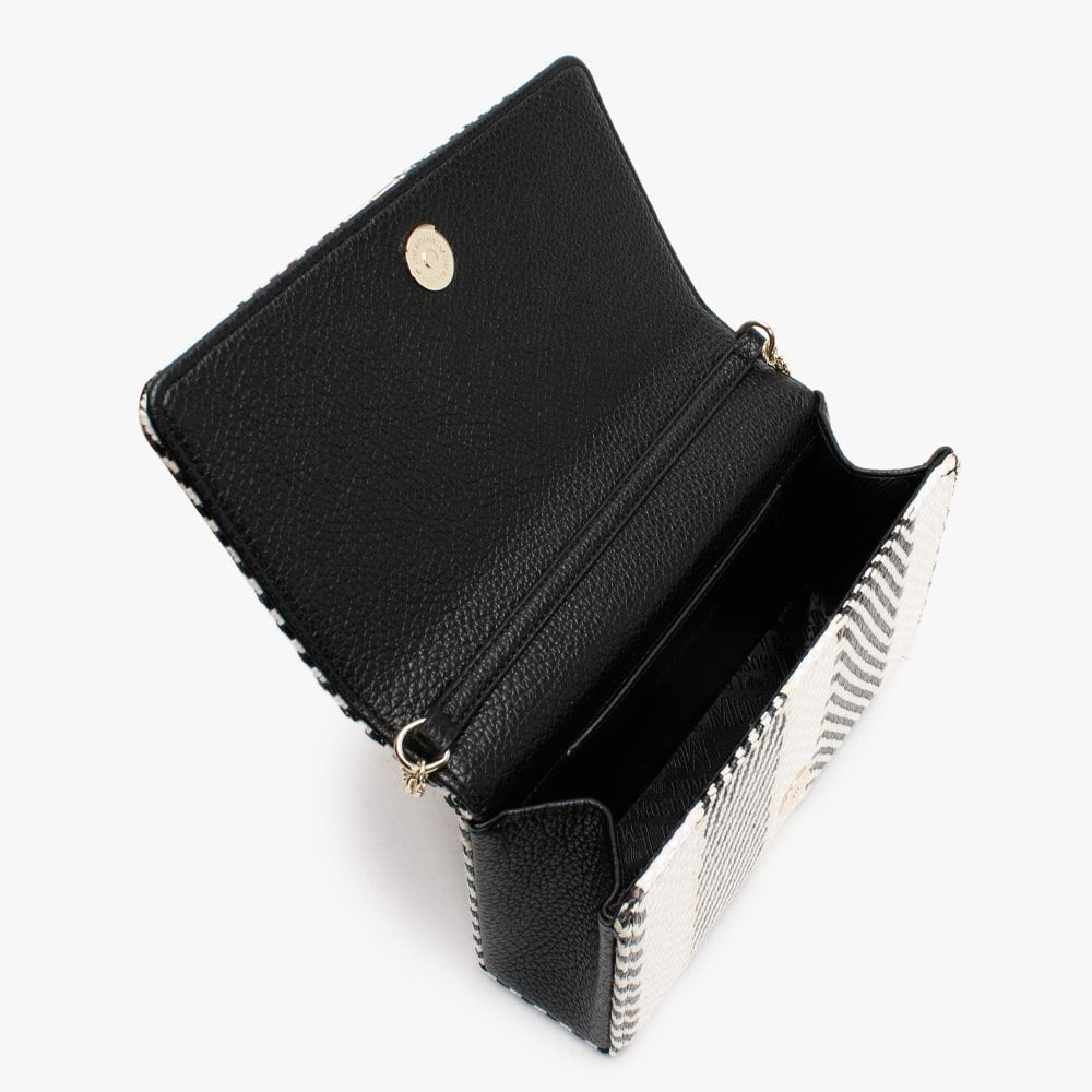 Kathy Black & White Woven Cross-Body Bag