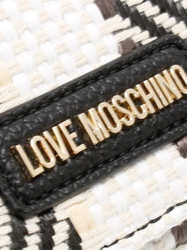 Kathy Black & White Woven Cross-Body Bag