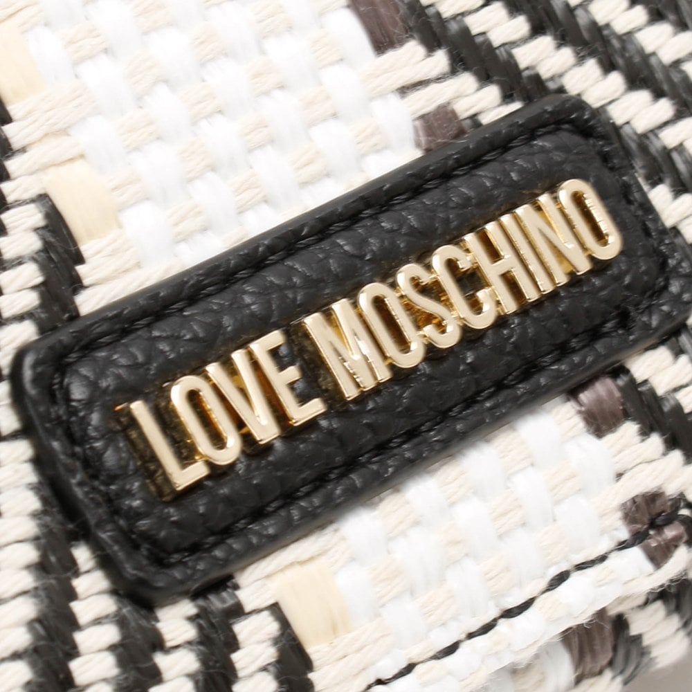 Kathy Black & White Woven Cross-Body Bag