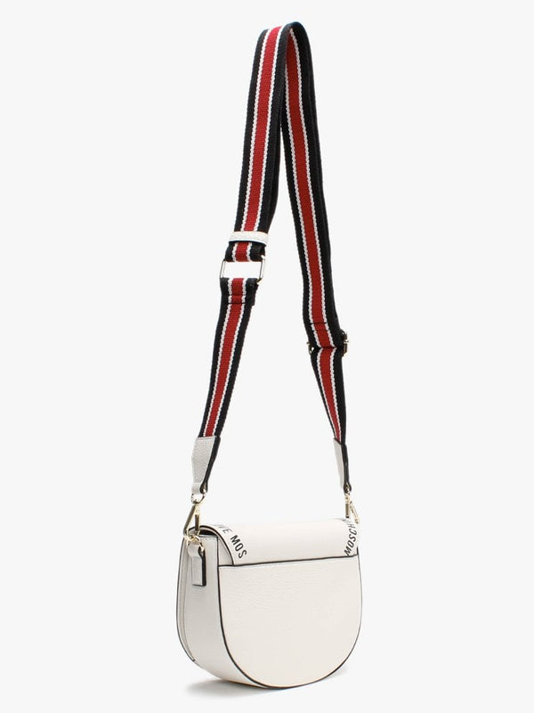 White Leather Logo Cross-Body Bag