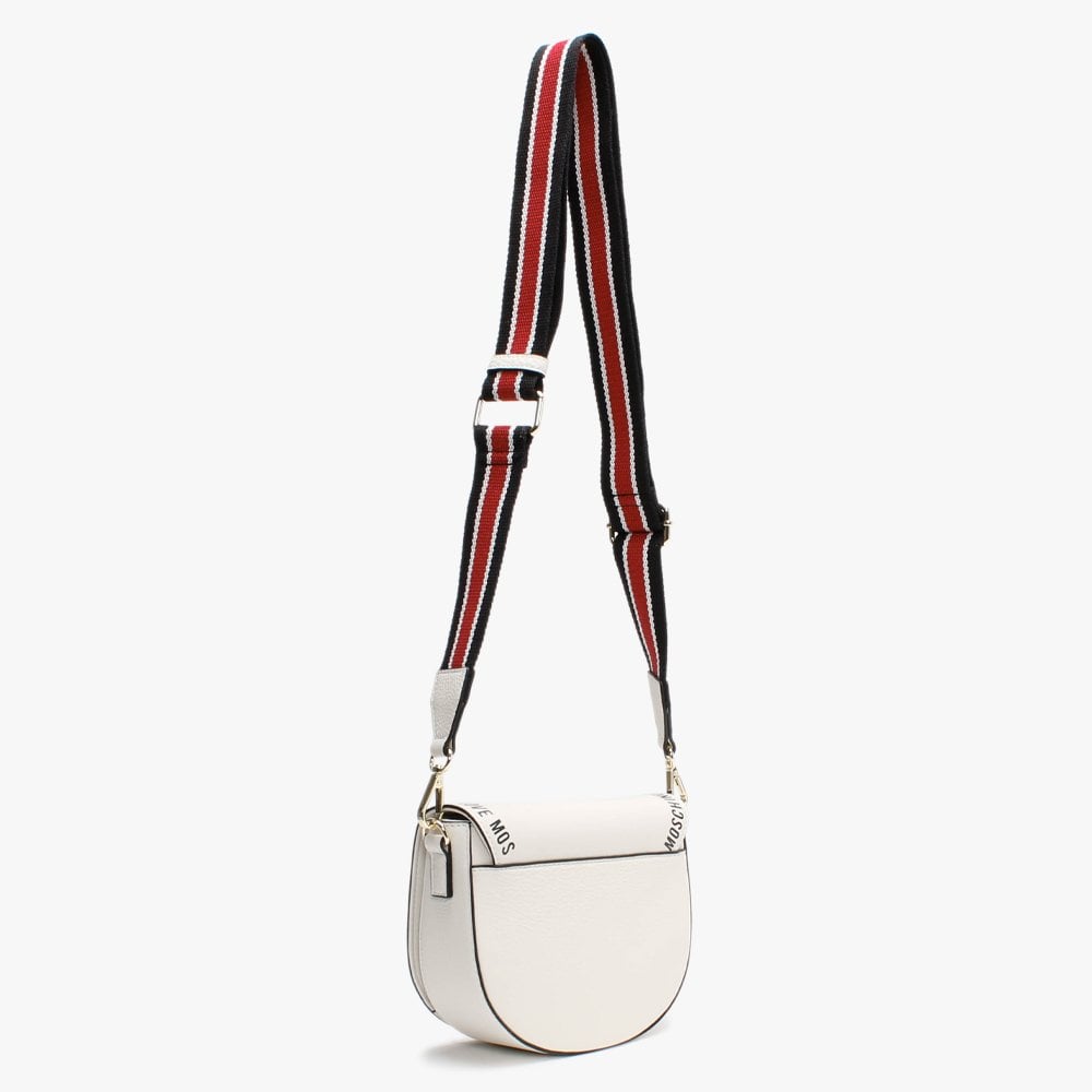 White Leather Logo Cross-Body Bag