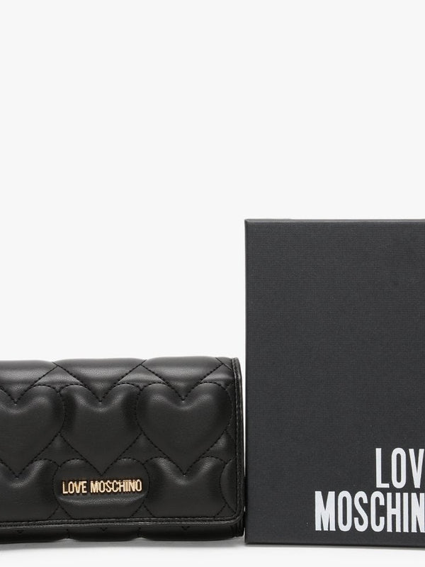 Ellen Black Quilted Heart Wallet