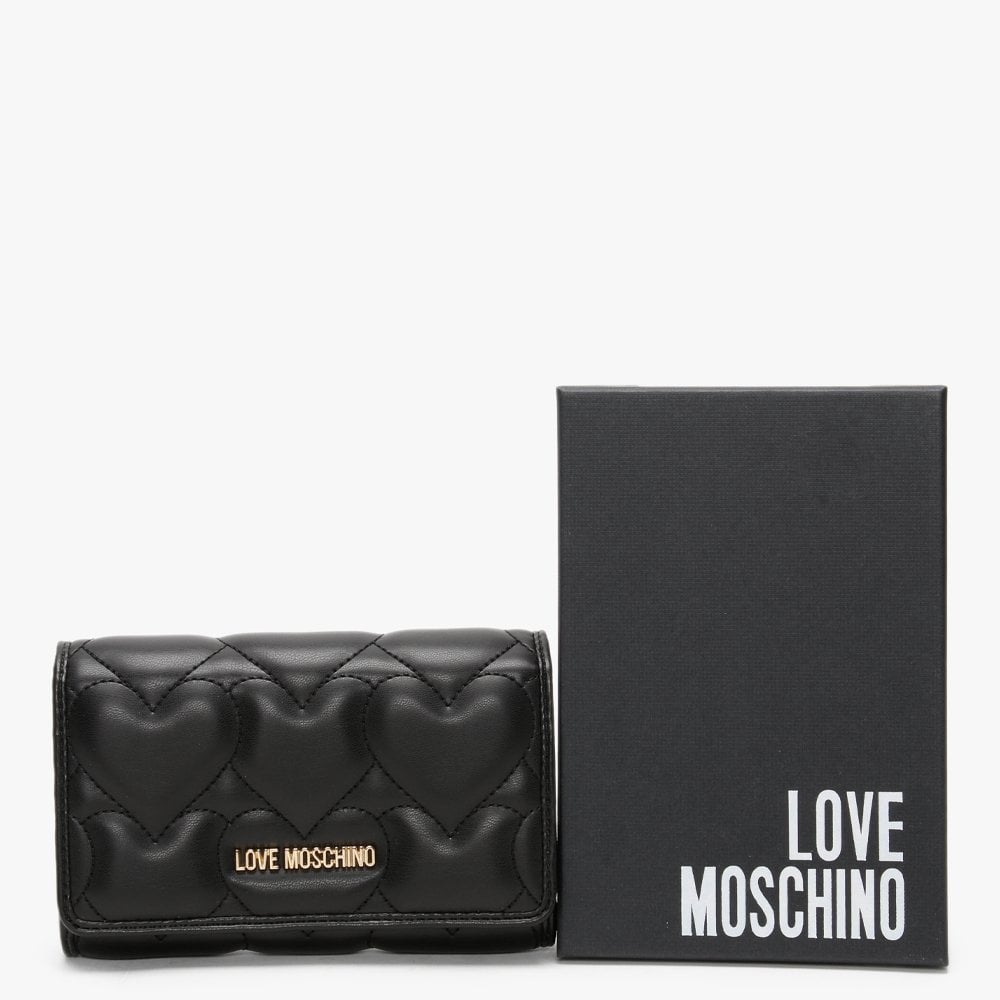 Ellen Black Quilted Heart Wallet