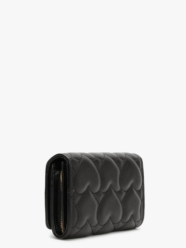 Ellen Black Quilted Heart Wallet
