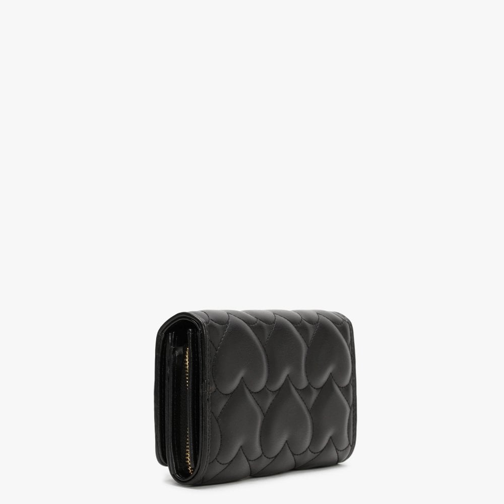 Ellen Black Quilted Heart Wallet