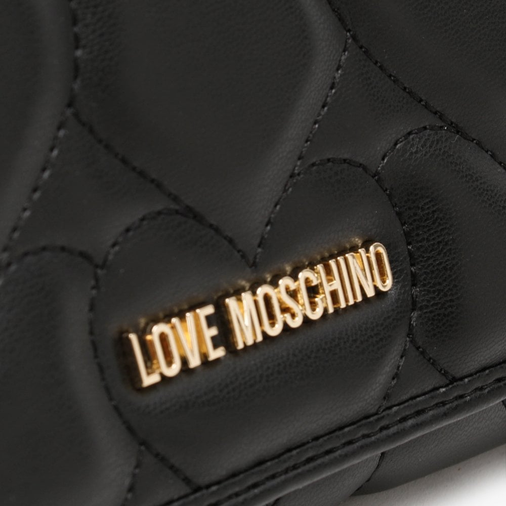 Ellen Black Quilted Heart Wallet