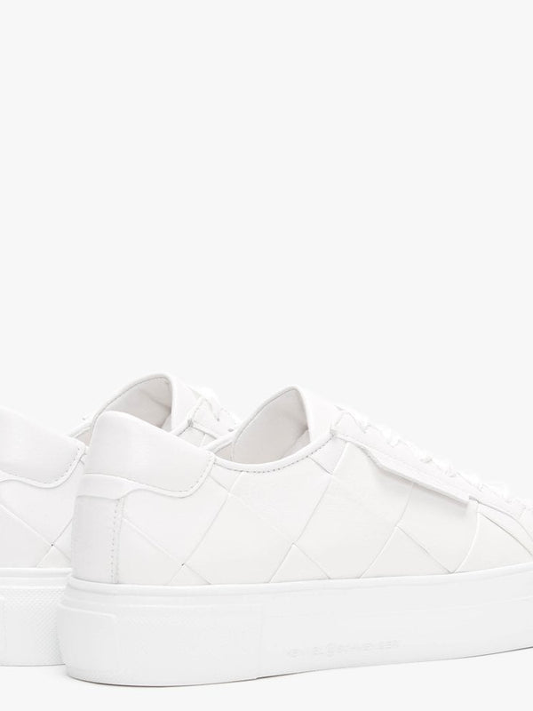 Woven White Leather Trainers
