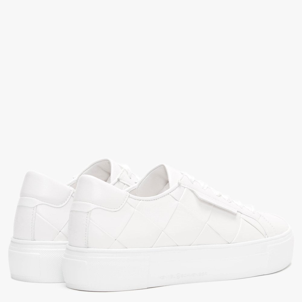 Woven White Leather Trainers