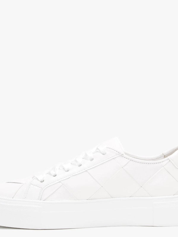 Woven White Leather Trainers