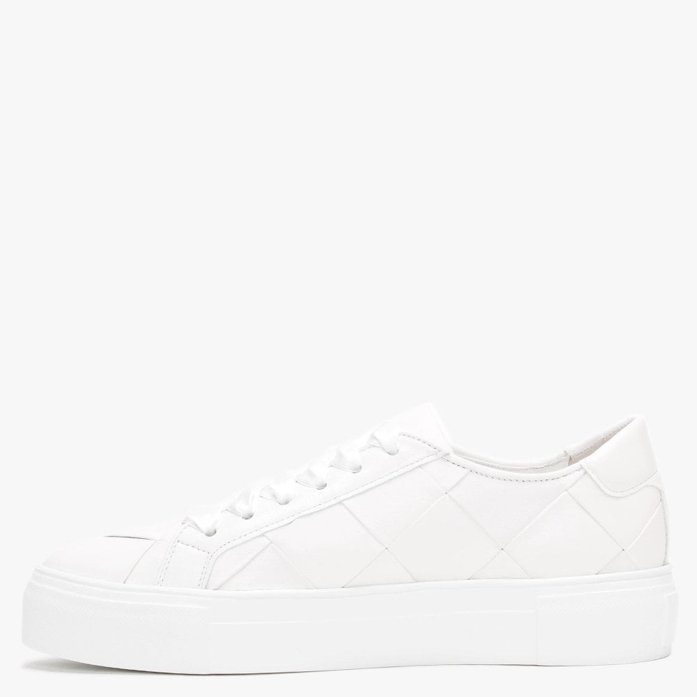Woven White Leather Trainers