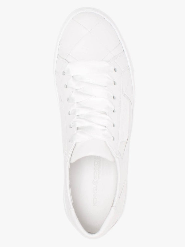 Woven White Leather Trainers