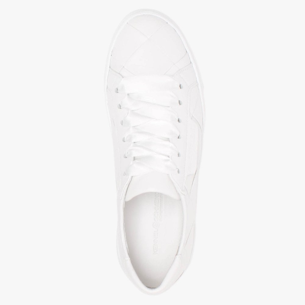 Woven White Leather Trainers
