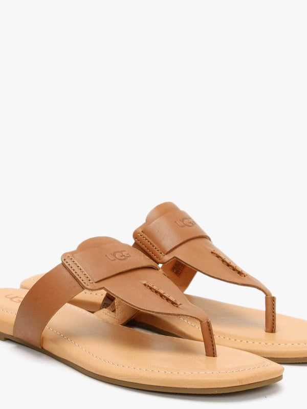 Gaila Tan Leather Flip Flops