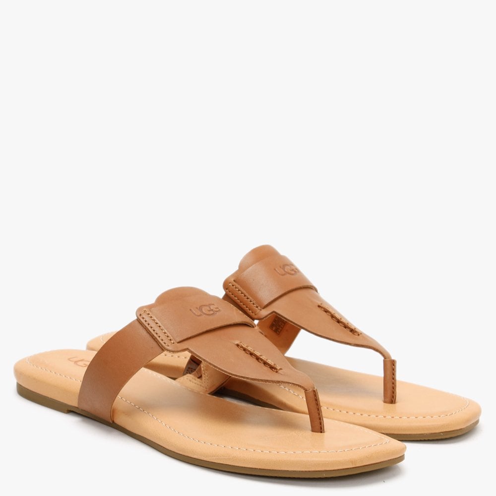 Gaila Tan Leather Flip Flops
