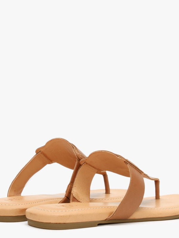 Gaila Tan Leather Flip Flops