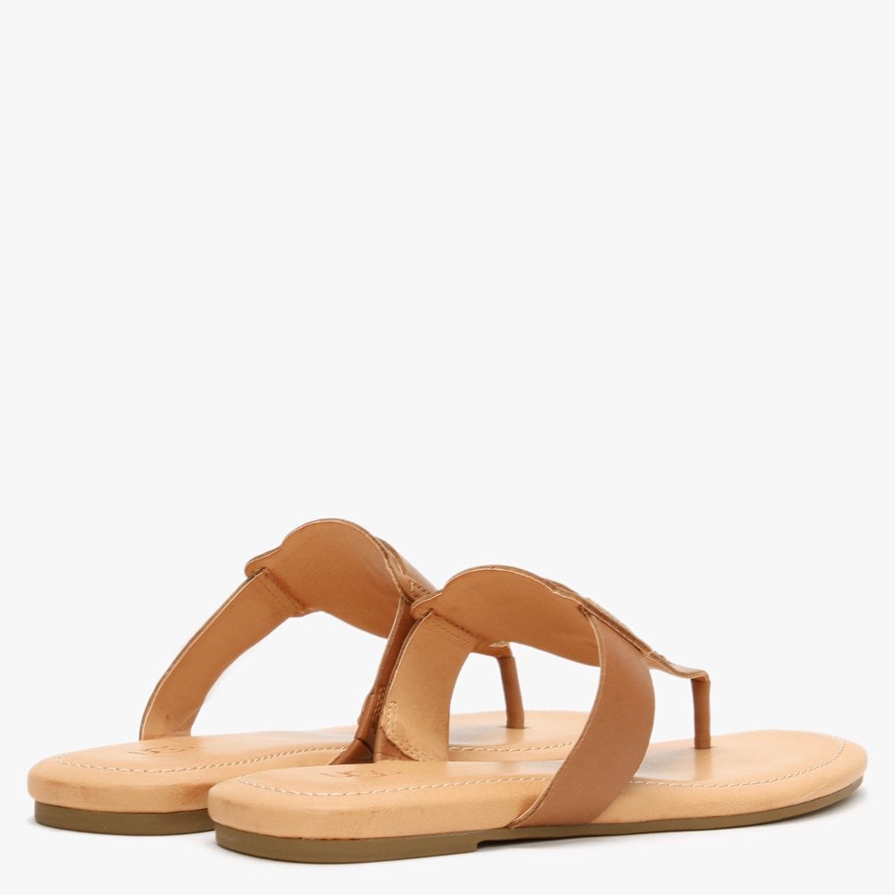 Gaila Tan Leather Flip Flops