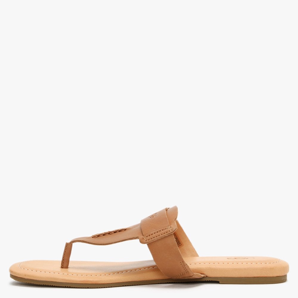 Gaila Tan Leather Flip Flops