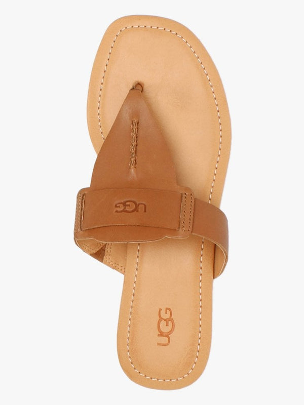 Gaila Tan Leather Flip Flops