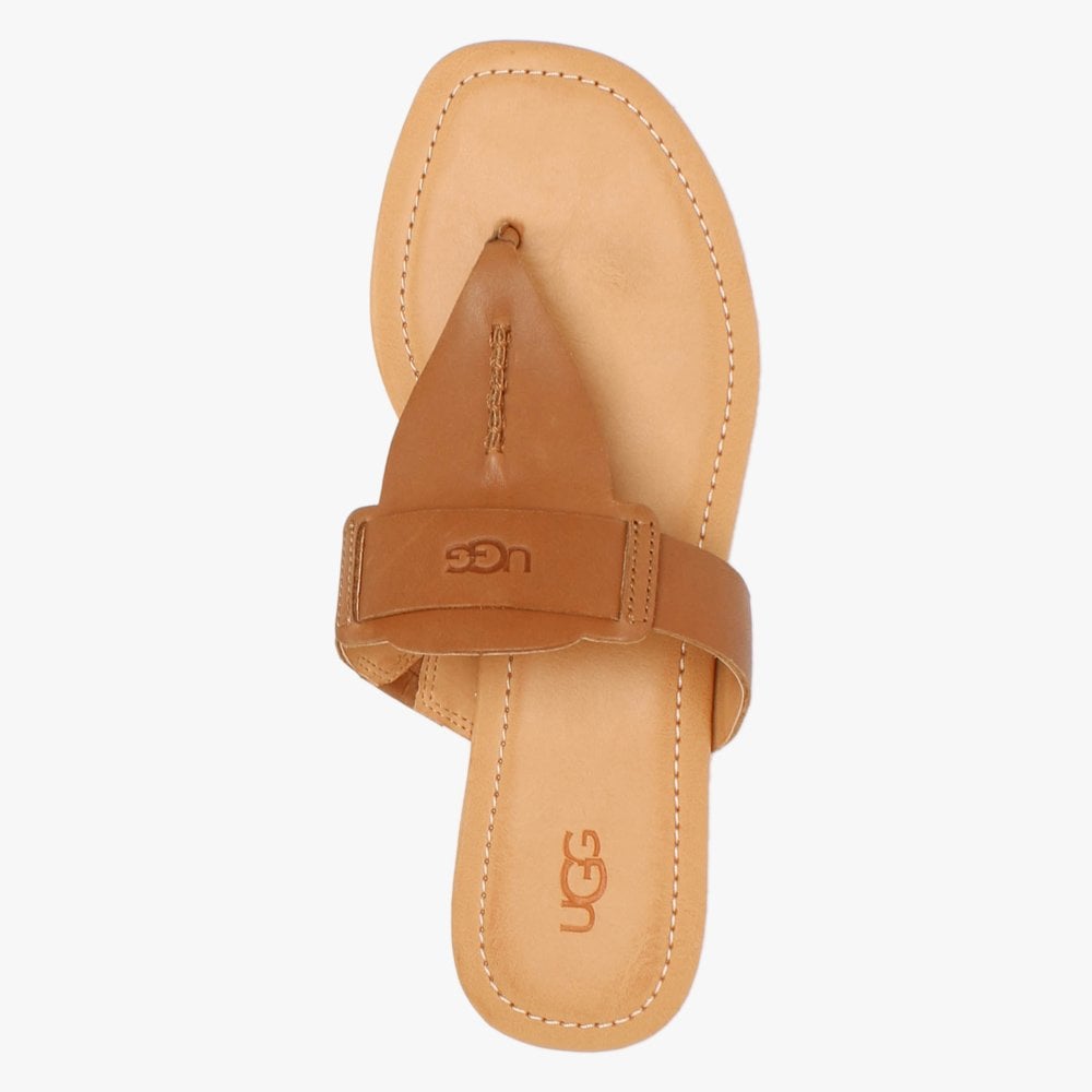 Gaila Tan Leather Flip Flops