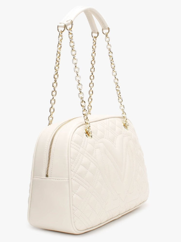 Buffay Cream Diamond Quilt Shoulder Bag