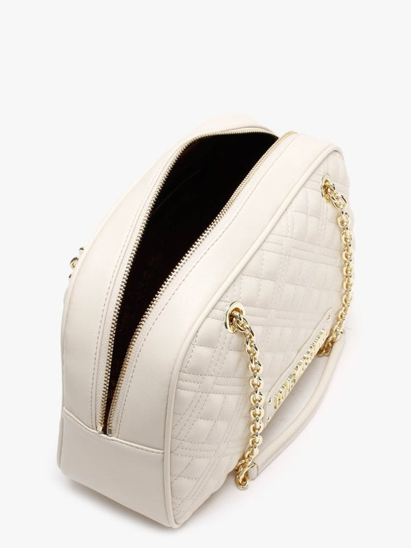 Buffay Cream Diamond Quilt Shoulder Bag