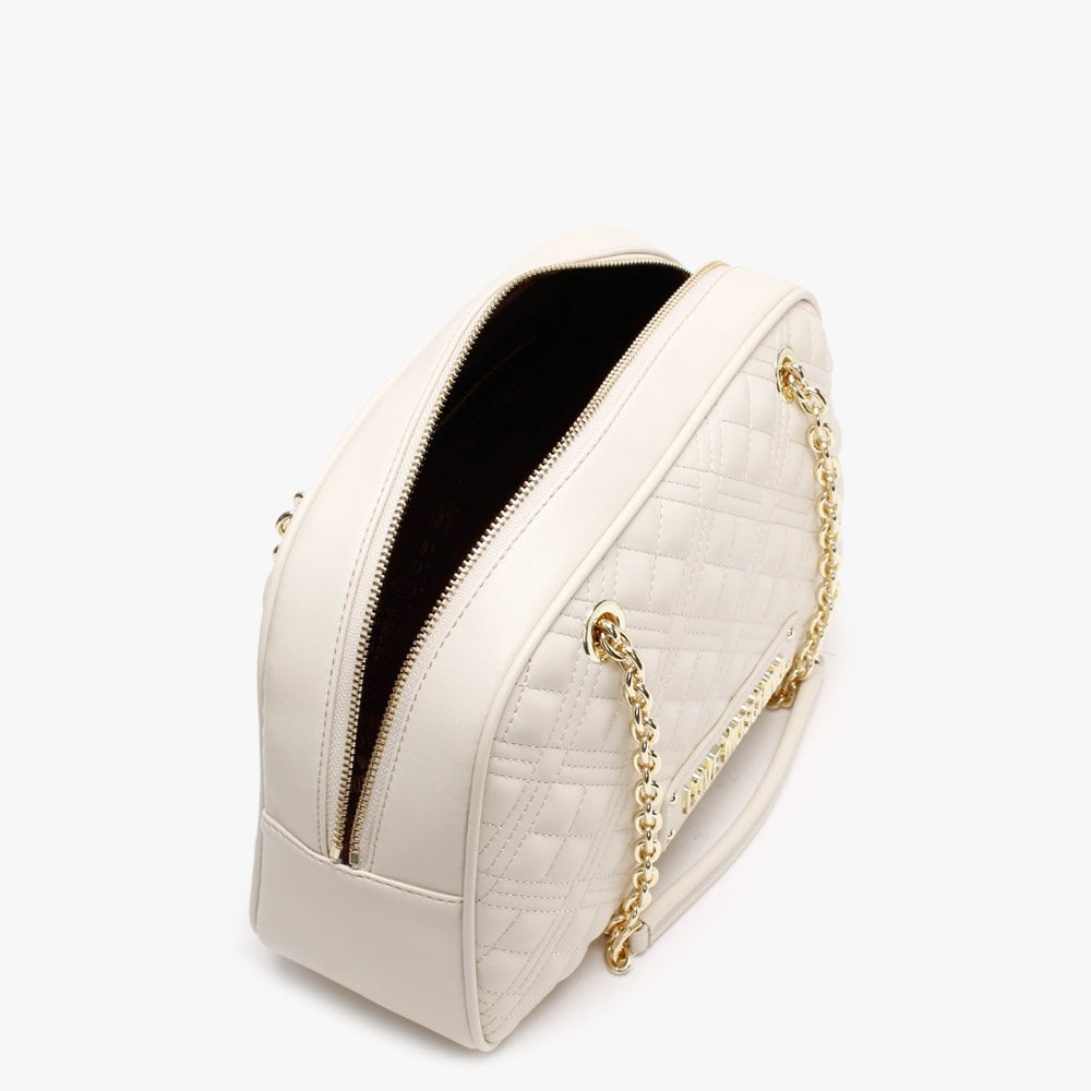 Buffay Cream Diamond Quilt Shoulder Bag