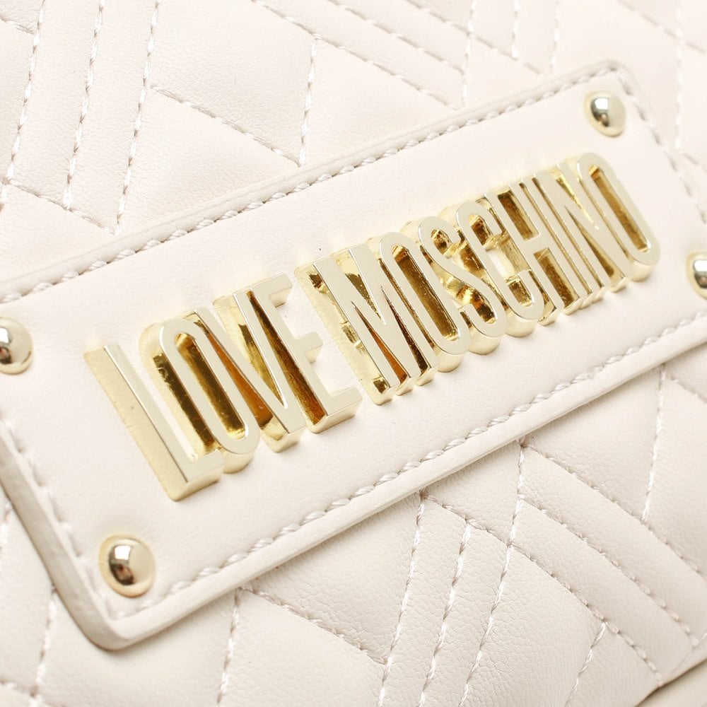 Buffay Cream Diamond Quilt Shoulder Bag