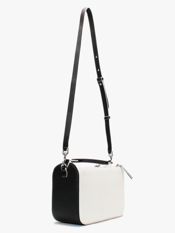 The Colourblock SoftBox White Leather Cross-Body Bag