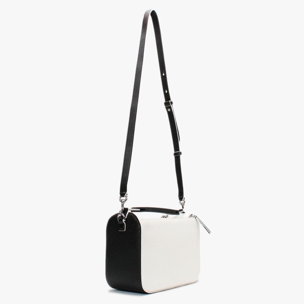 The Colourblock SoftBox White Leather Cross-Body Bag
