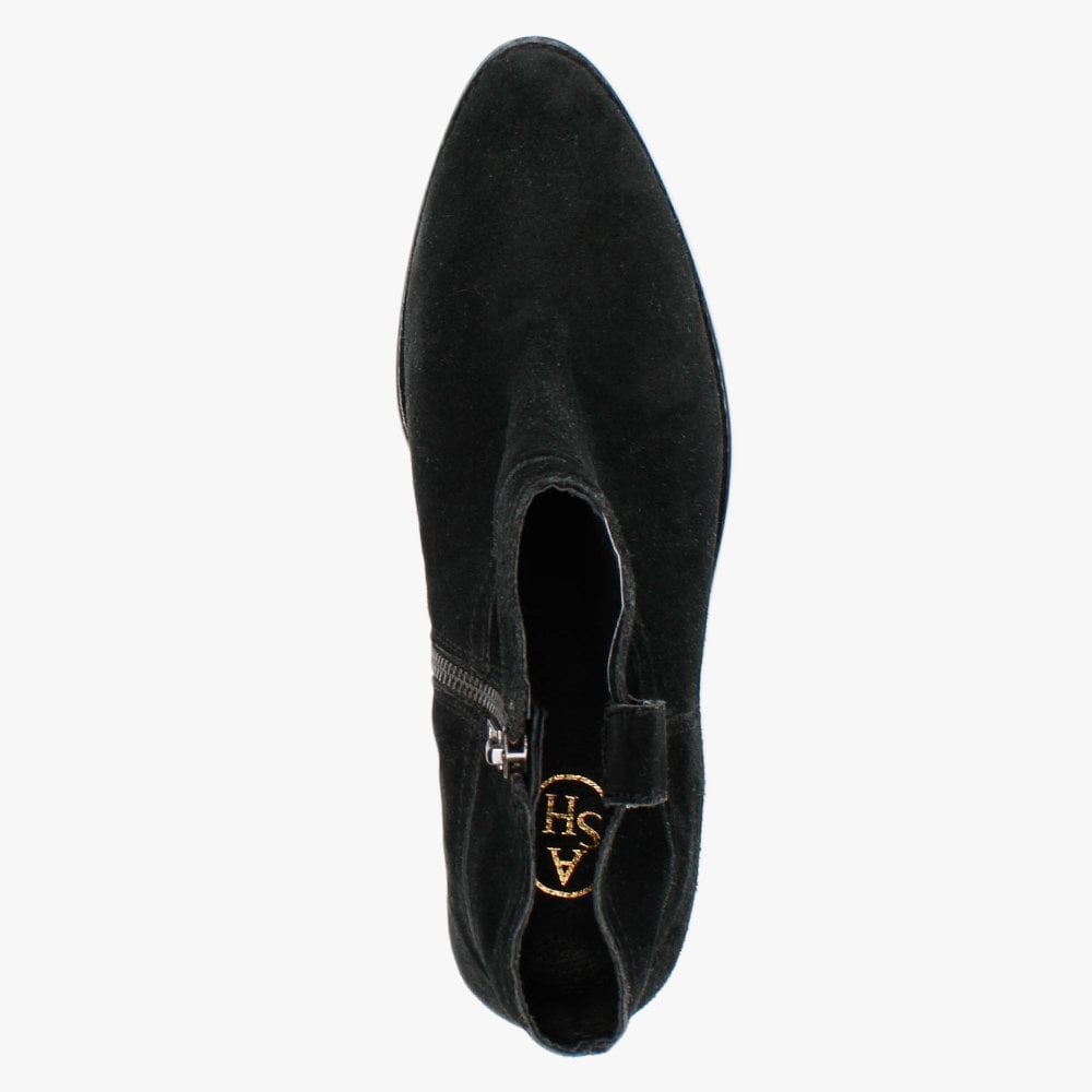 Ivana Black Suede Western Ankle Boots