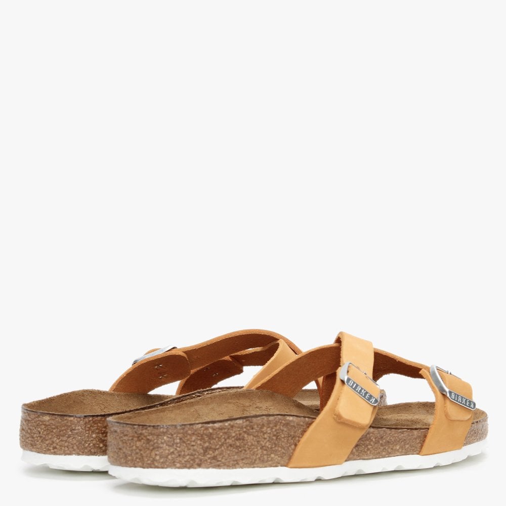 Yao Balance II Apricot Nubuck Leather Cross Strap Mules