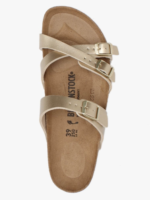 Franca Gold Birko-Flor Cross Strap Mules