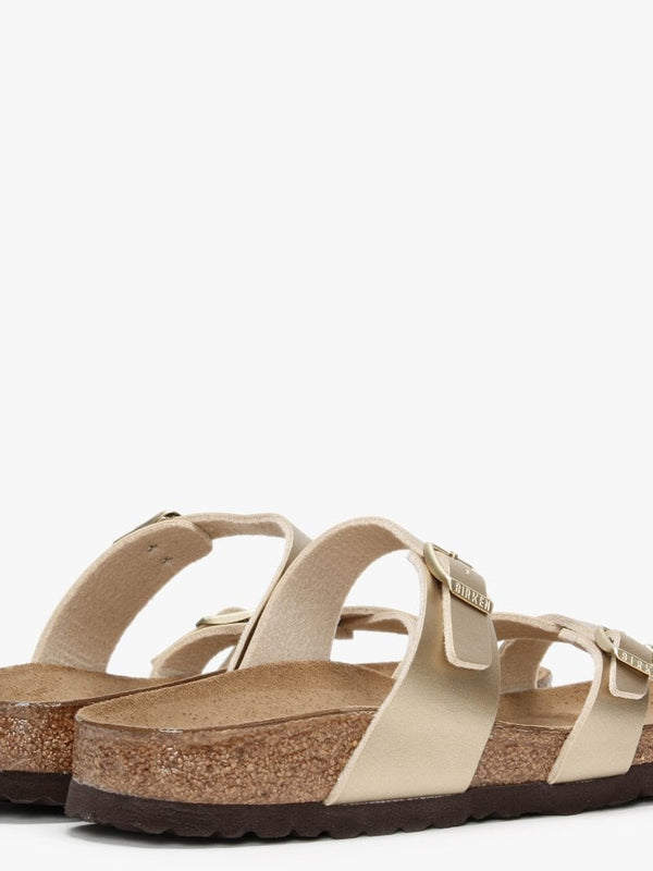 Franca Gold Birko-Flor Cross Strap Mules