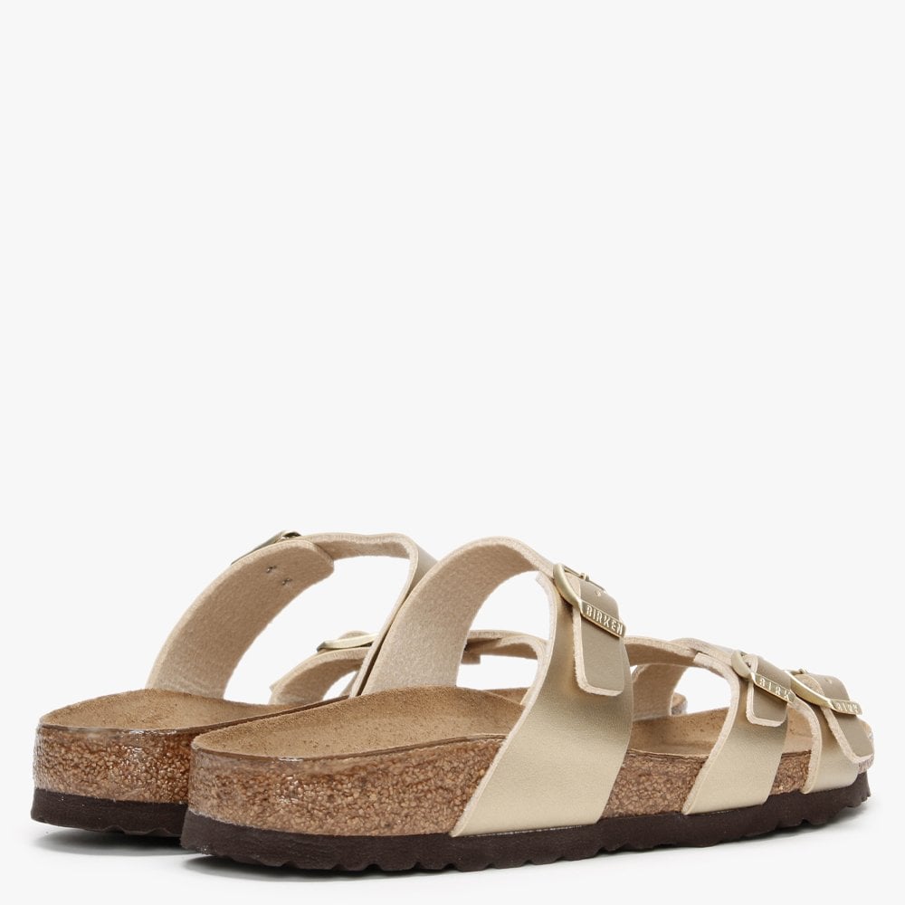 Franca Gold Birko-Flor Cross Strap Mules