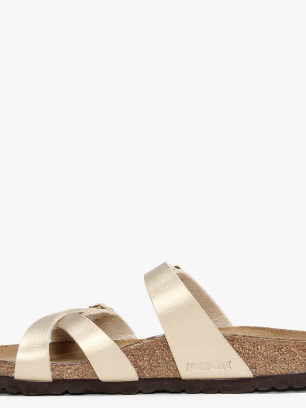 Franca Gold Birko-Flor Cross Strap Mules