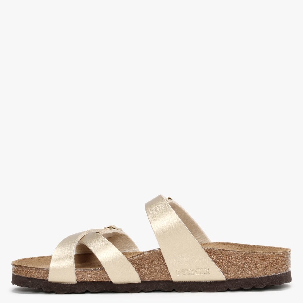 Franca Gold Birko-Flor Cross Strap Mules
