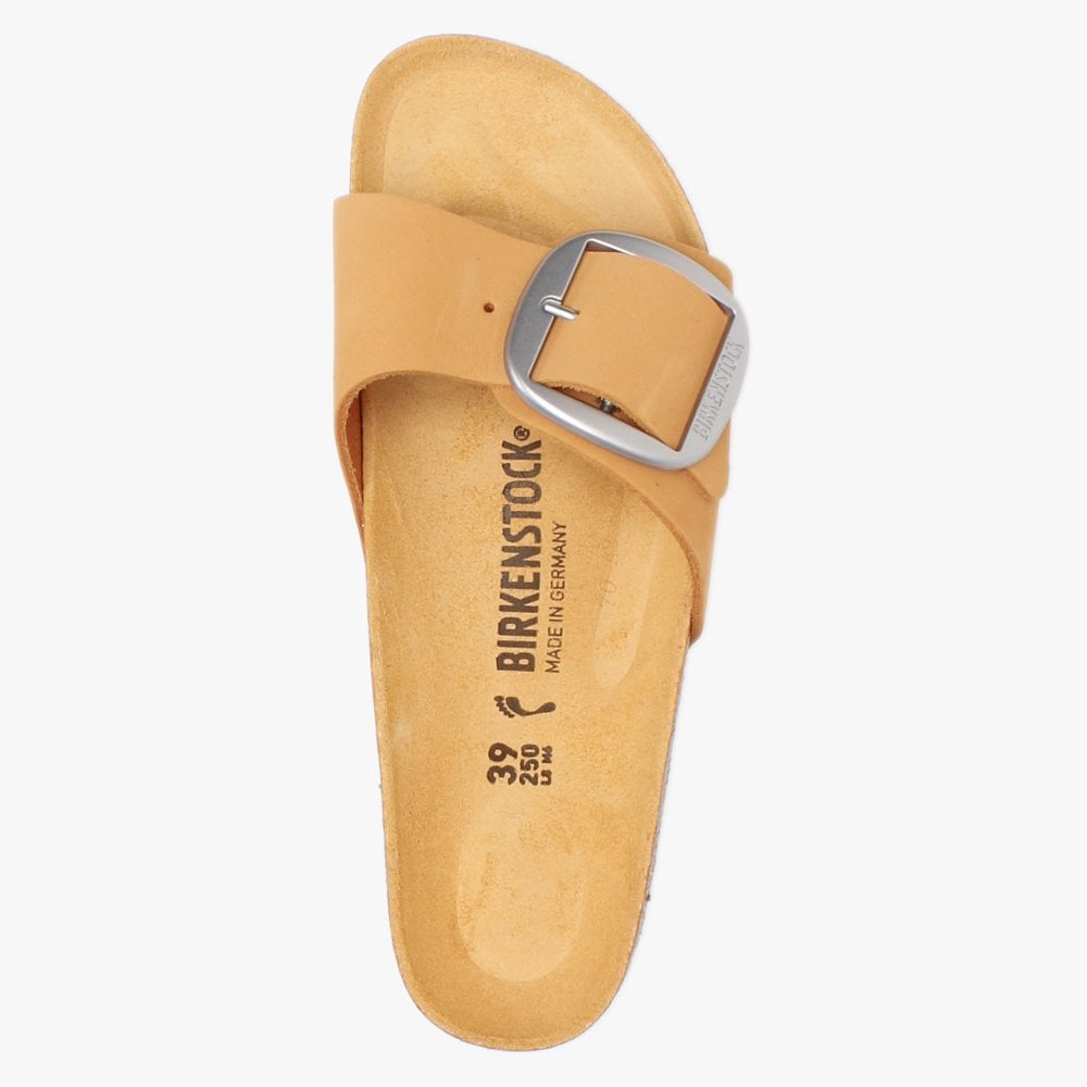 Madrid Big Buckle Apricot Nubuck Leather Mules