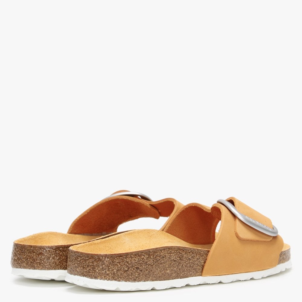 Madrid Big Buckle Apricot Nubuck Leather Mules