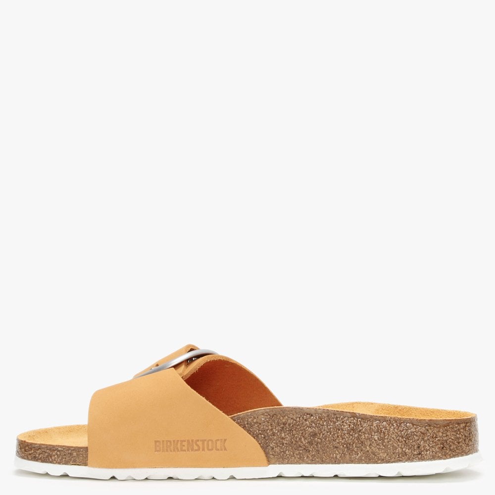 Madrid Big Buckle Apricot Nubuck Leather Mules
