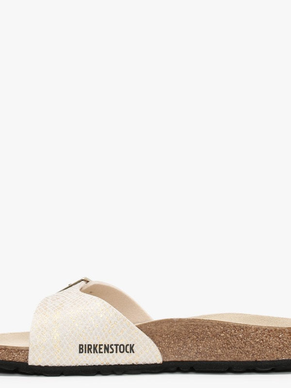 Madrid Shiny Python Eggshell Microfiber Mules