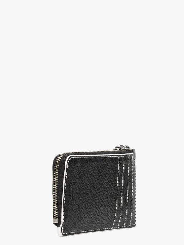 The Colourblock Small White Cotton Multi Leather Top Zip Wallet